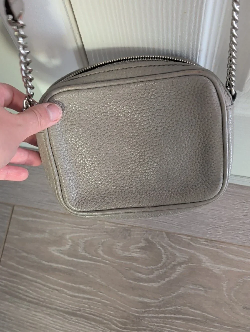 Michael Kors Pebbled Leather Crossbody - Taupe Gray
